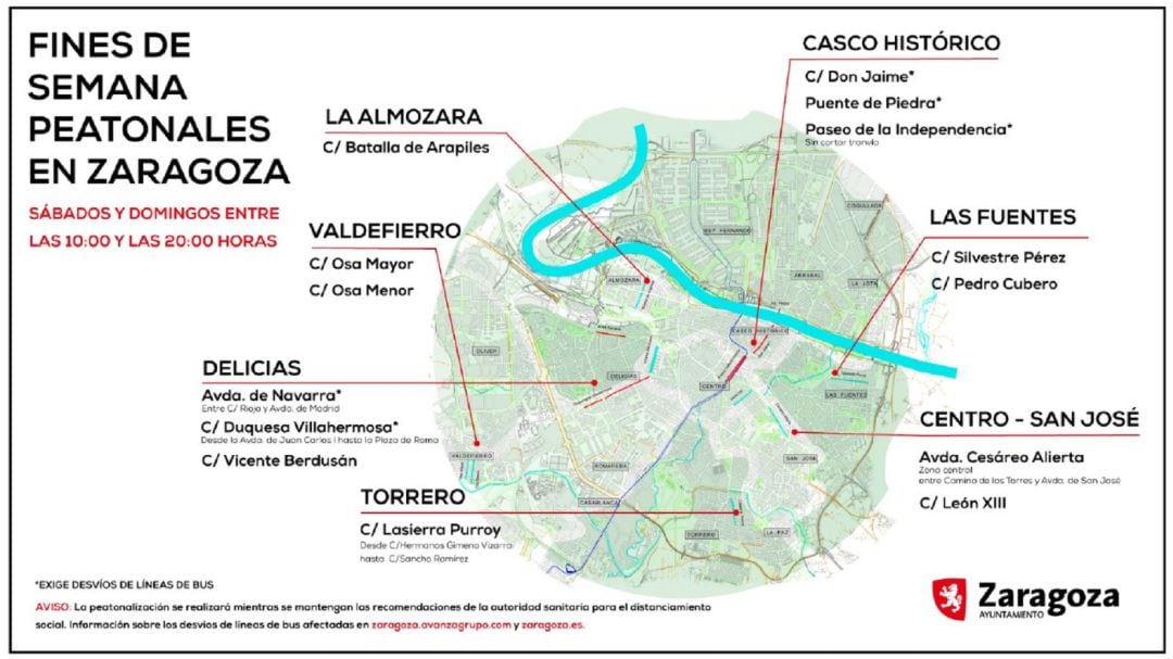 Fines de semana peatonales en Zaragoza