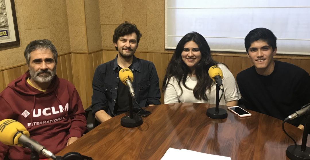 Vidal Gamonal, Claudio Martín, Leilani Pineda y Noé Cisneros en el estudio central de SER Cuenca.