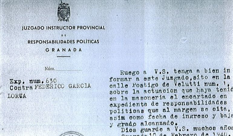 Consulta los documentos de la investigación sobre la muerte de Lorca