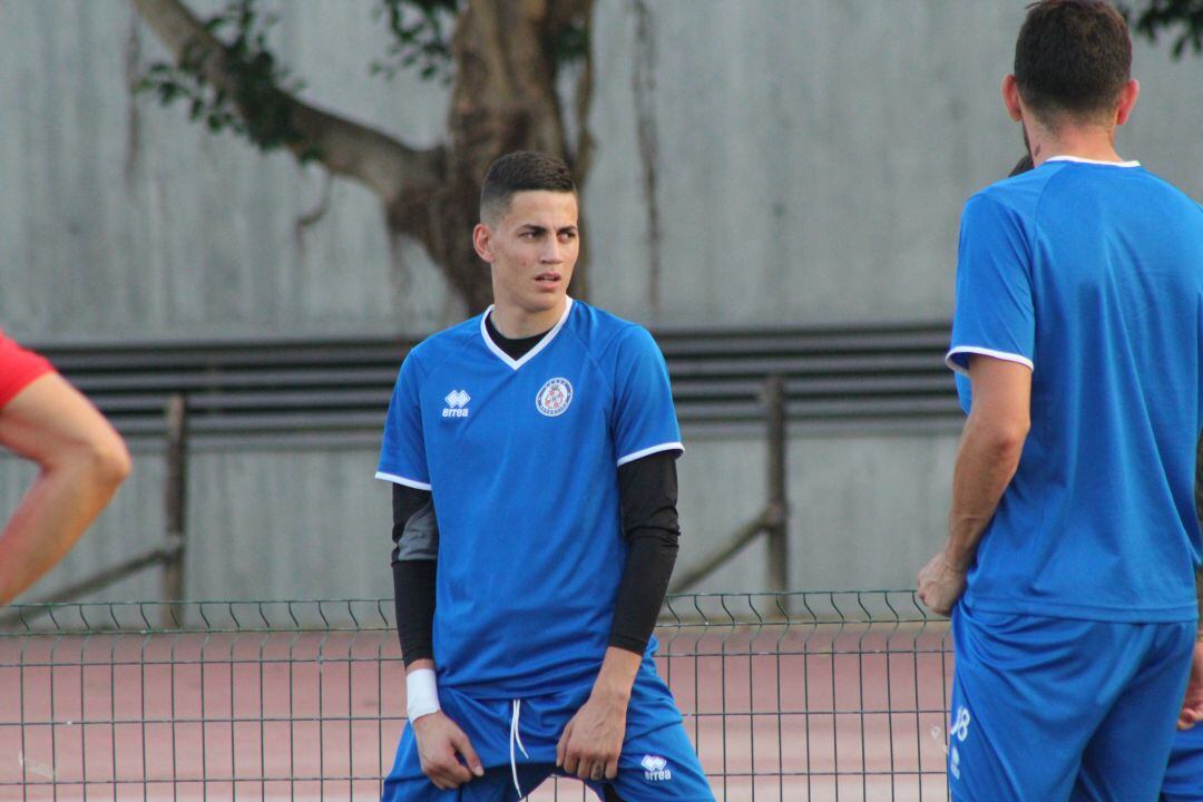 Juan Flere durante un entrenamiento del Xerez DFC 