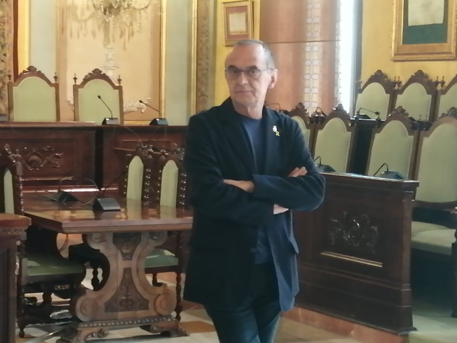 Miquel Pueyo, avui en roda de premsa