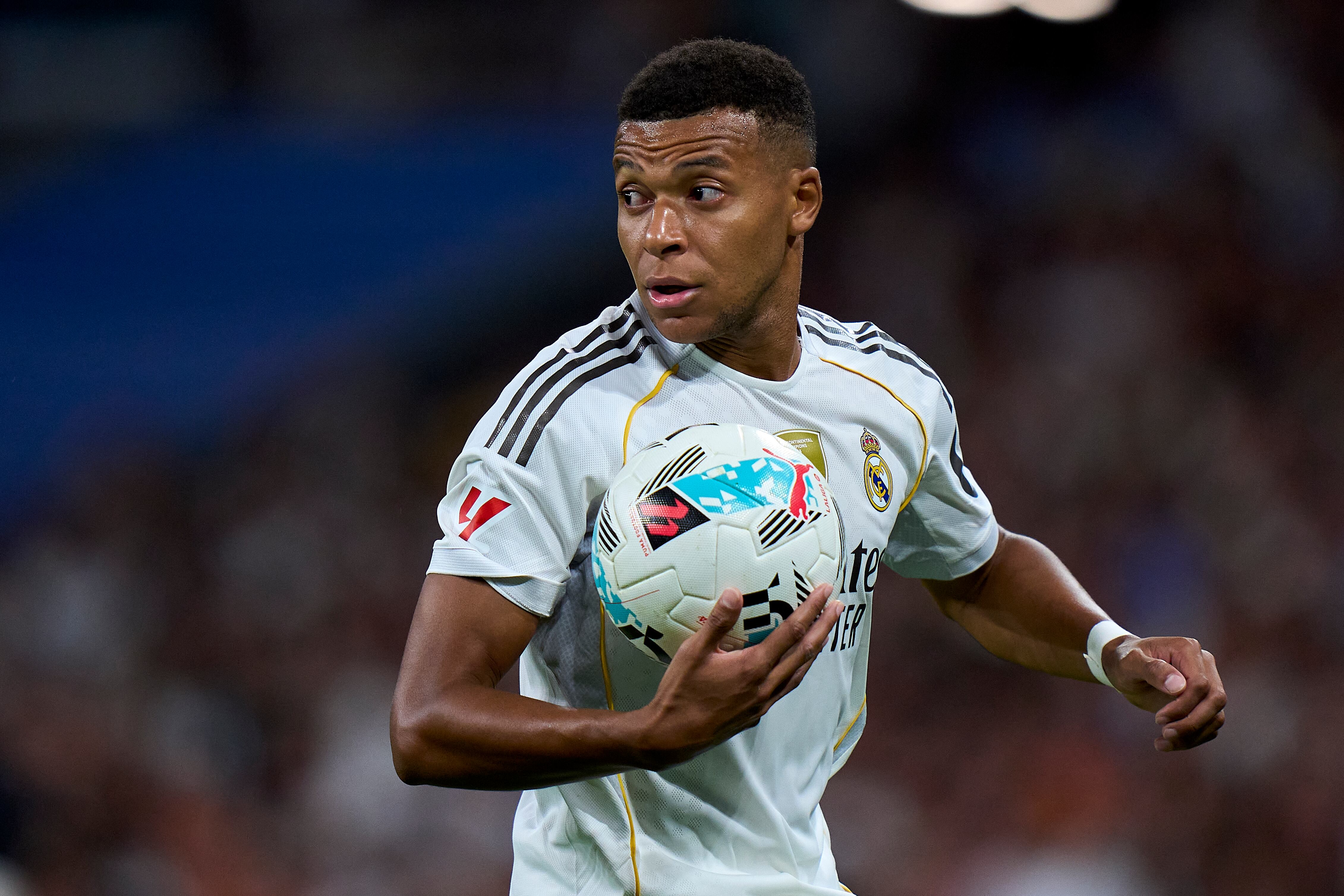 Mbappé, durante un partido con el Real Madrid