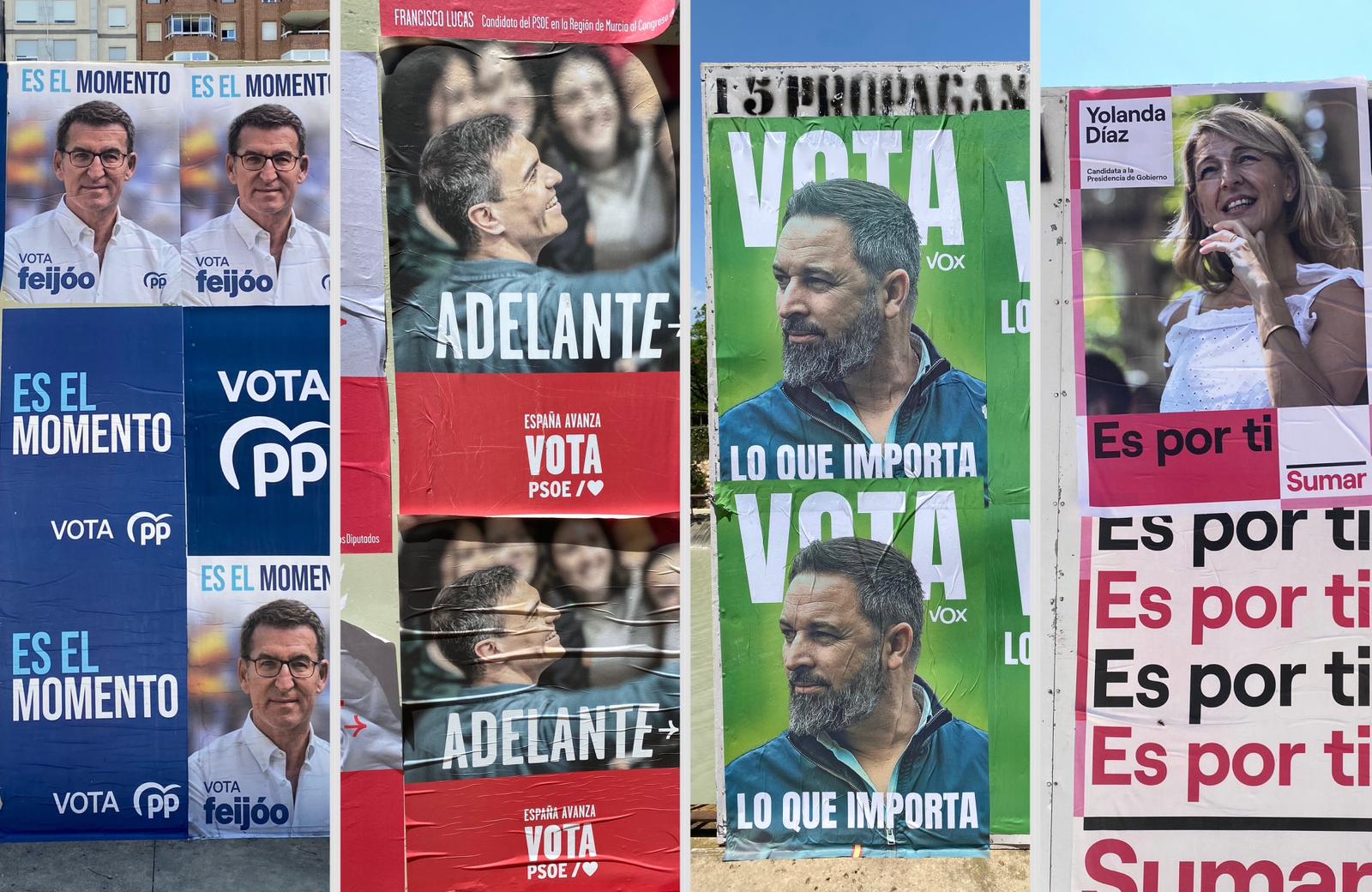 Carteles de la campaña electoral del 23J en Murcia