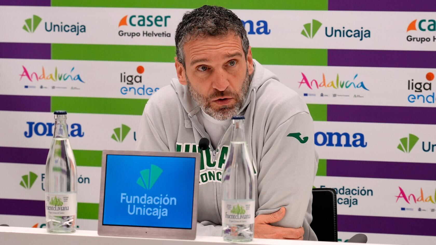 Ibon Navarro, en la sala de prensa del Martín Carpena