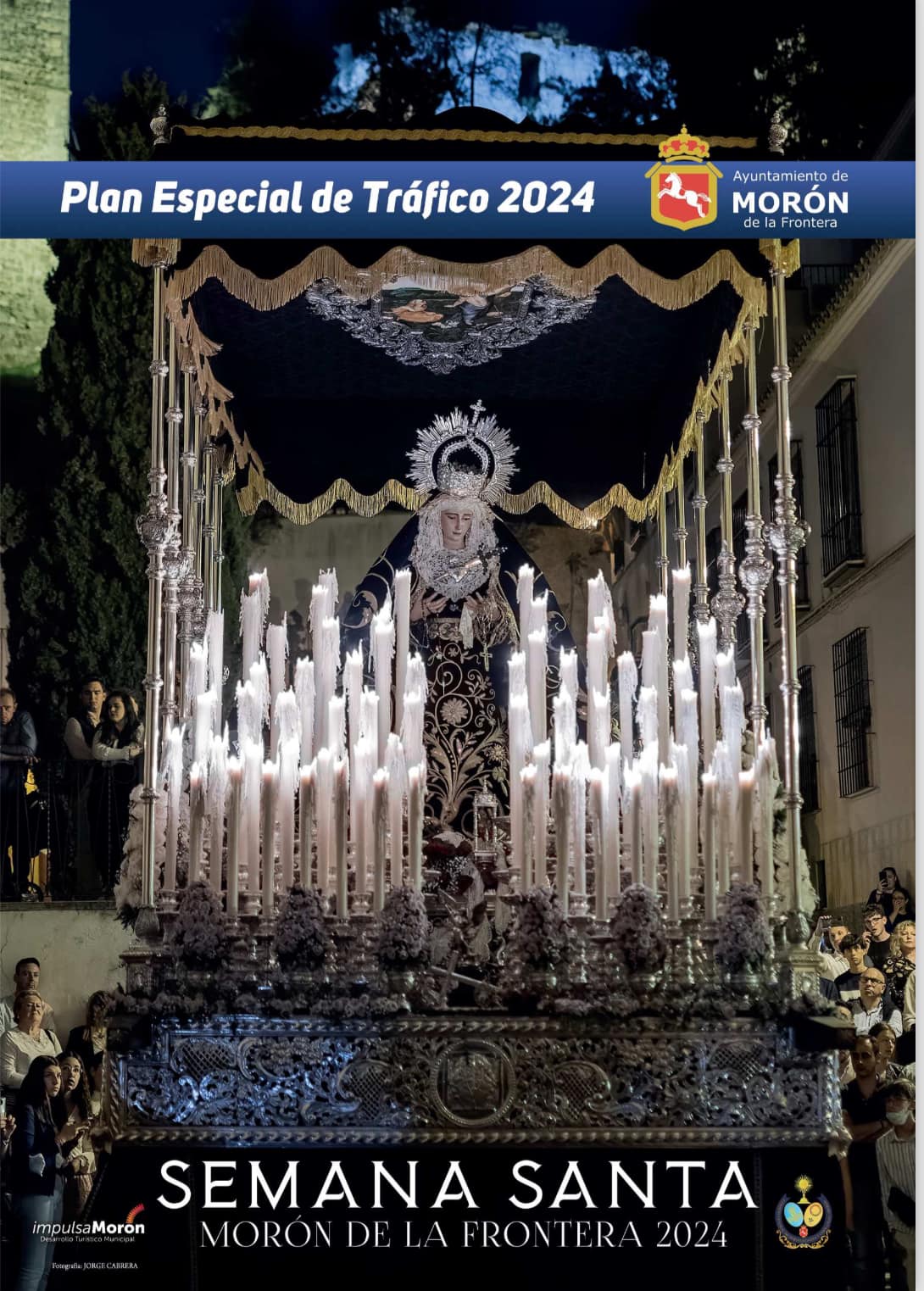 Cartel del folleto del plan de tráfico para la Semana Santa