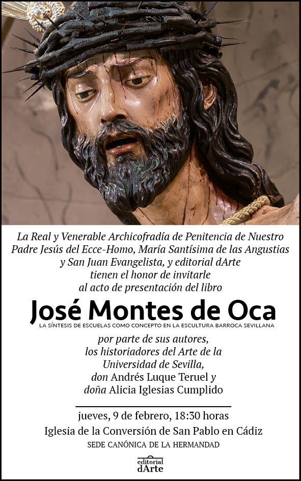 Convocatoria de la presentación del libro sobre el imaginero Montes de Oca