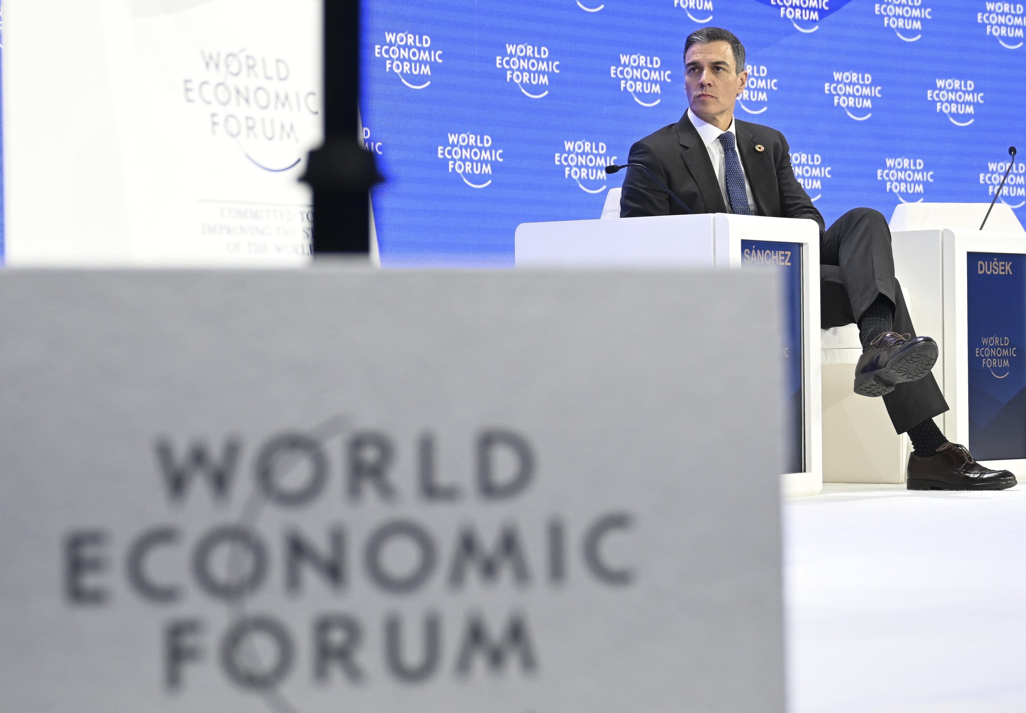 El presidente del Gobierno, Pedro Sánchez, en el Foro Económico de Davos