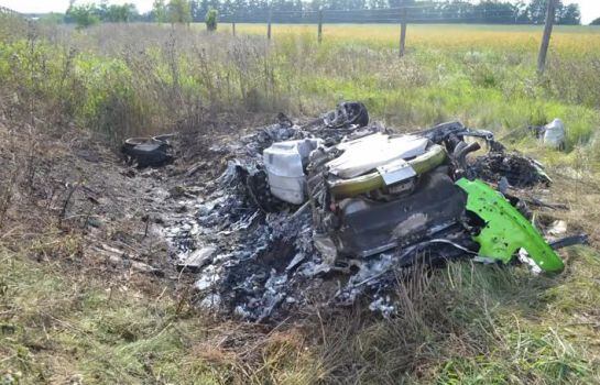 Estado en el que quedó el Lamborghini tras el accidente