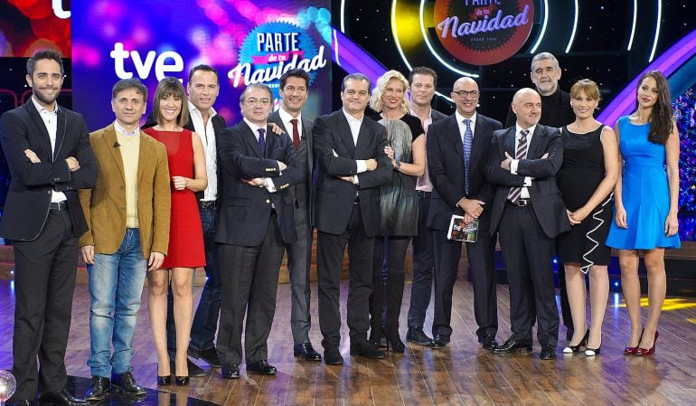 Todos los asistentes a la rueda de prensa de presentación de la programación de navidad en TVE