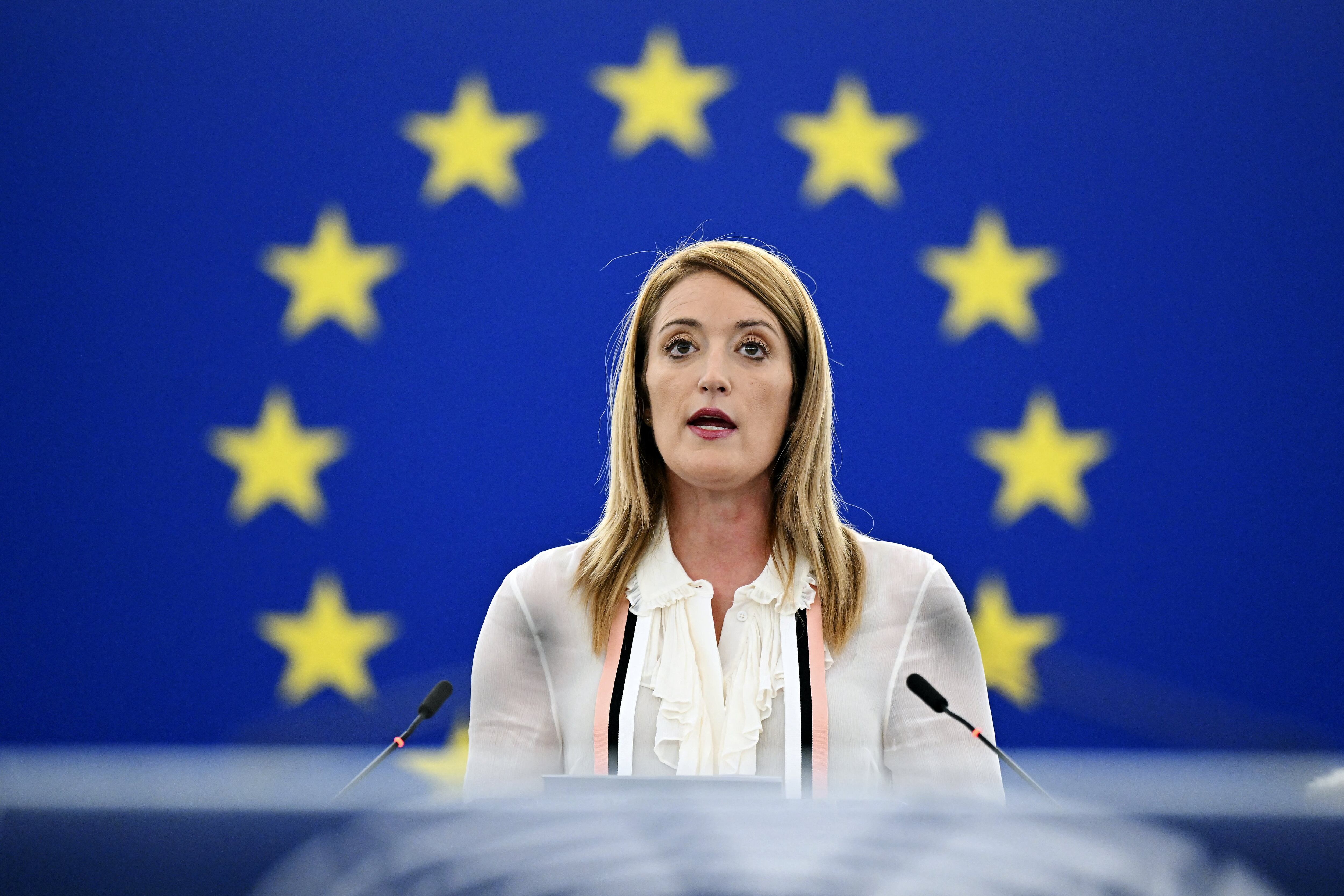 La presidenta del Parlamento Europeo, Roberta Metsola