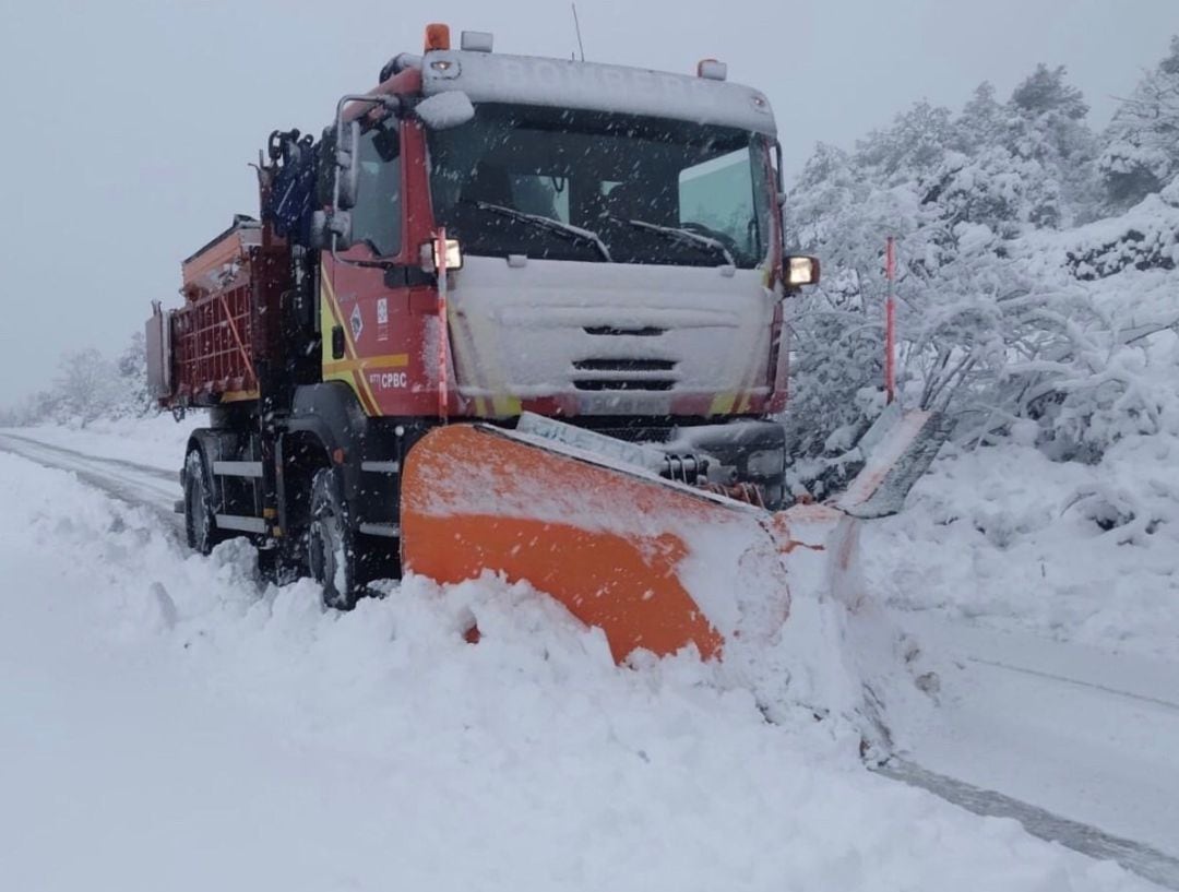 Nieve en una vía de Castellón.