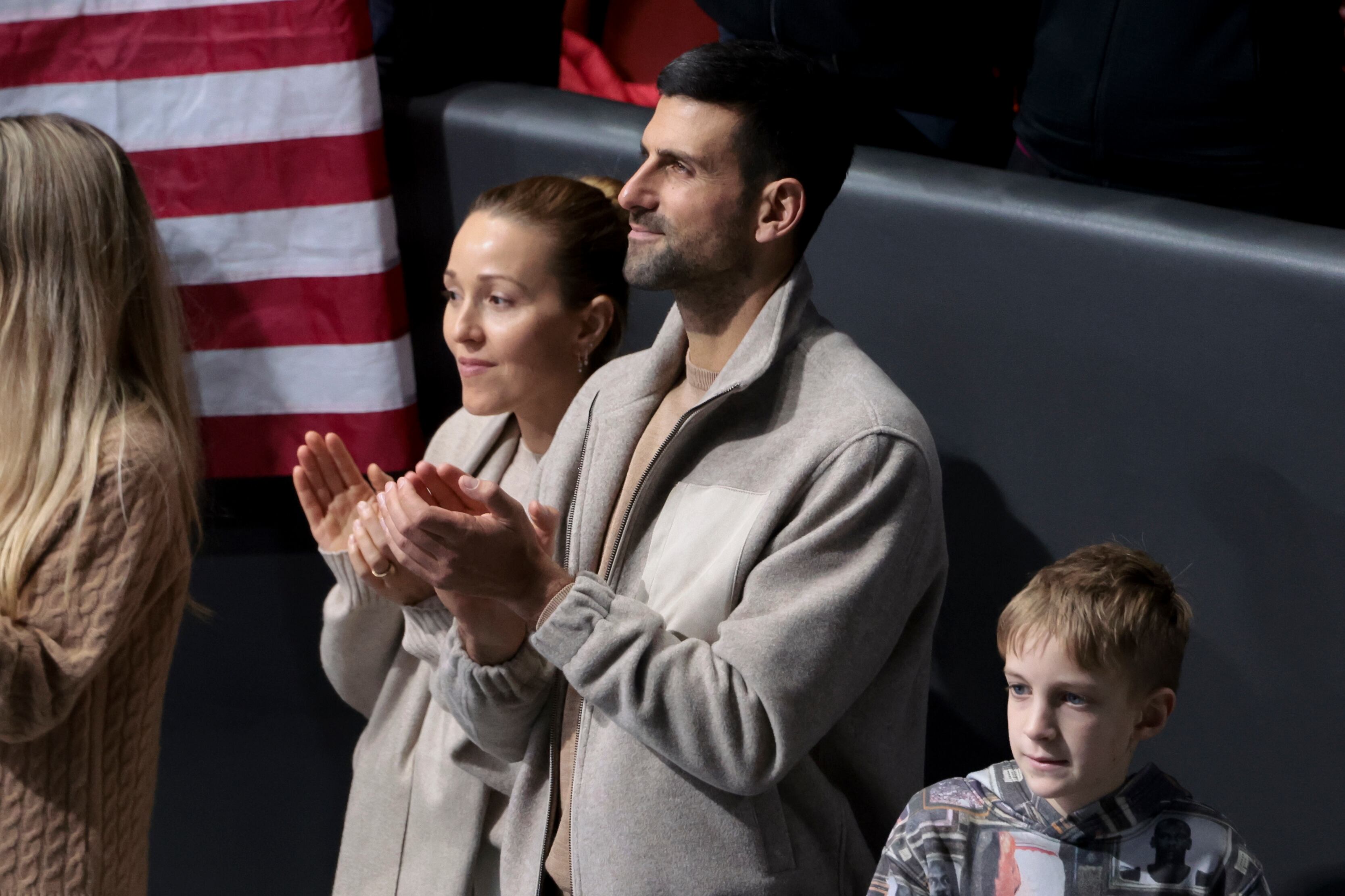 Novak Djokovic, durante el Olympiacos-Estrella Roja de la Euroliga