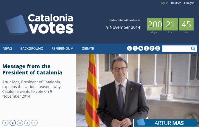 La página de inicio de la web Cataloniavotes.org que ha puesto en marcha la Generalitat