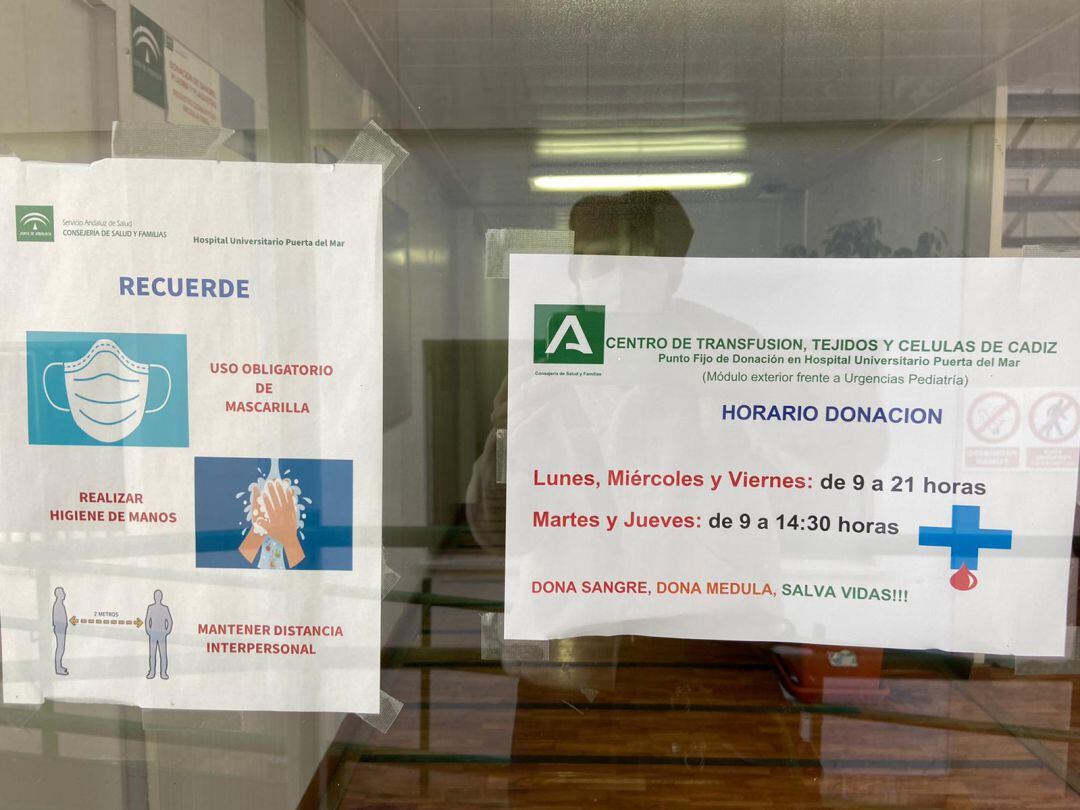 Los horarios de donación de sangre.