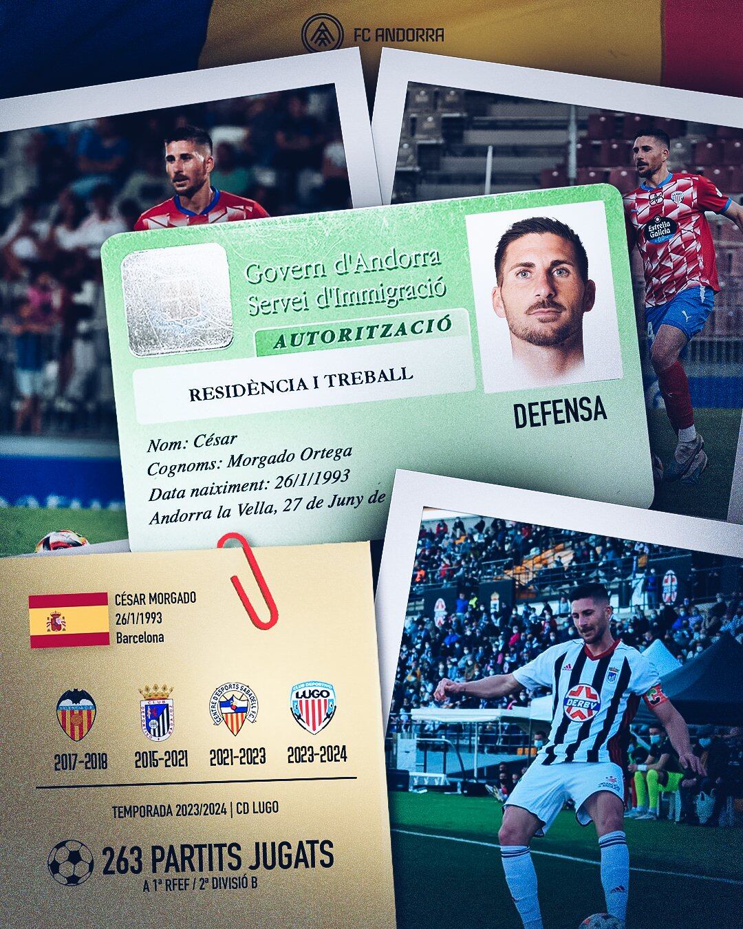 El central català destaca per la seva expriència a la competició i reconeix que tenia moltes ganes de signar per un club com l'FC Andorra