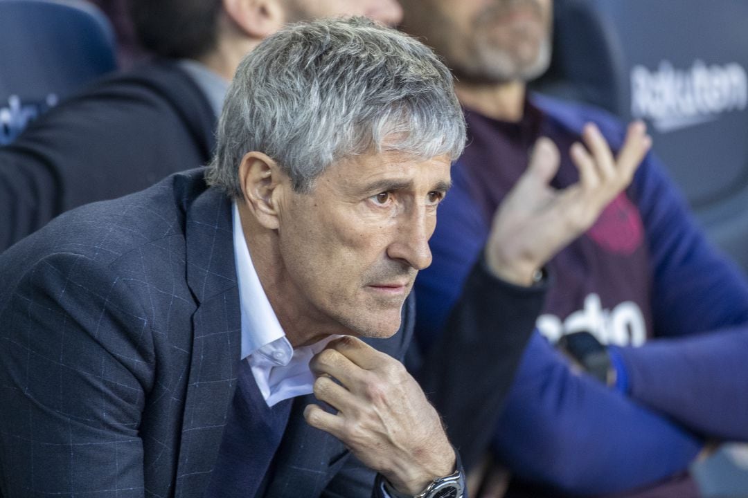 Quique Setién en su etapa en el FC Barcelona