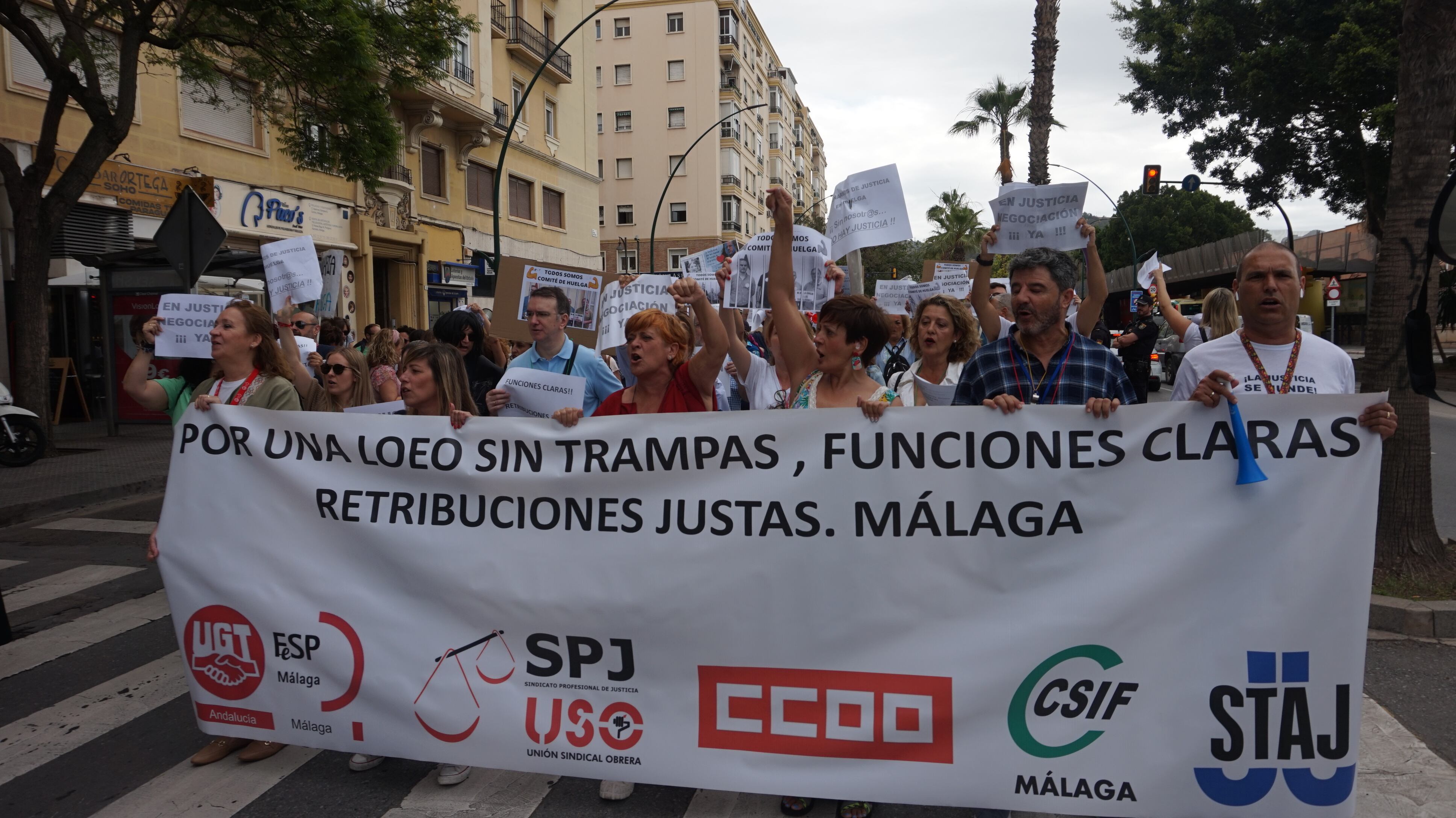 Protesta de funcionarios de Justicia en Málaga