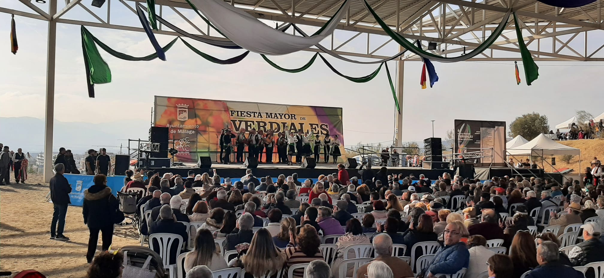 Imagen del escenario de la Fiesta Mayor de Verdiales 28 de Diciembre 2023