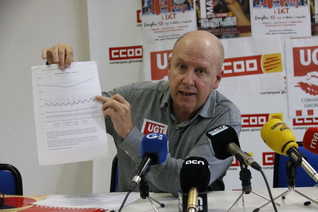 El primer secretari d'UGT a les comarques gironines, Xavier Casas