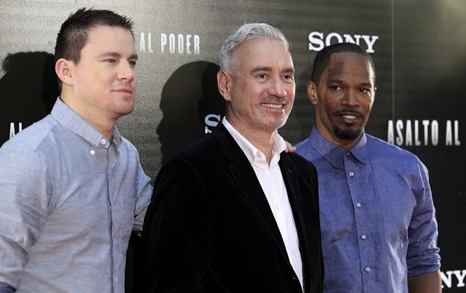 Channing Tatum, el director Roland Emmerich y Jamie Foxx en la presentación en Madrid de &#039;Asalto al poder&#039;