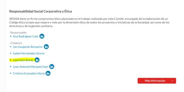 Lista de los miembros del Comité de Ética de SEDISA