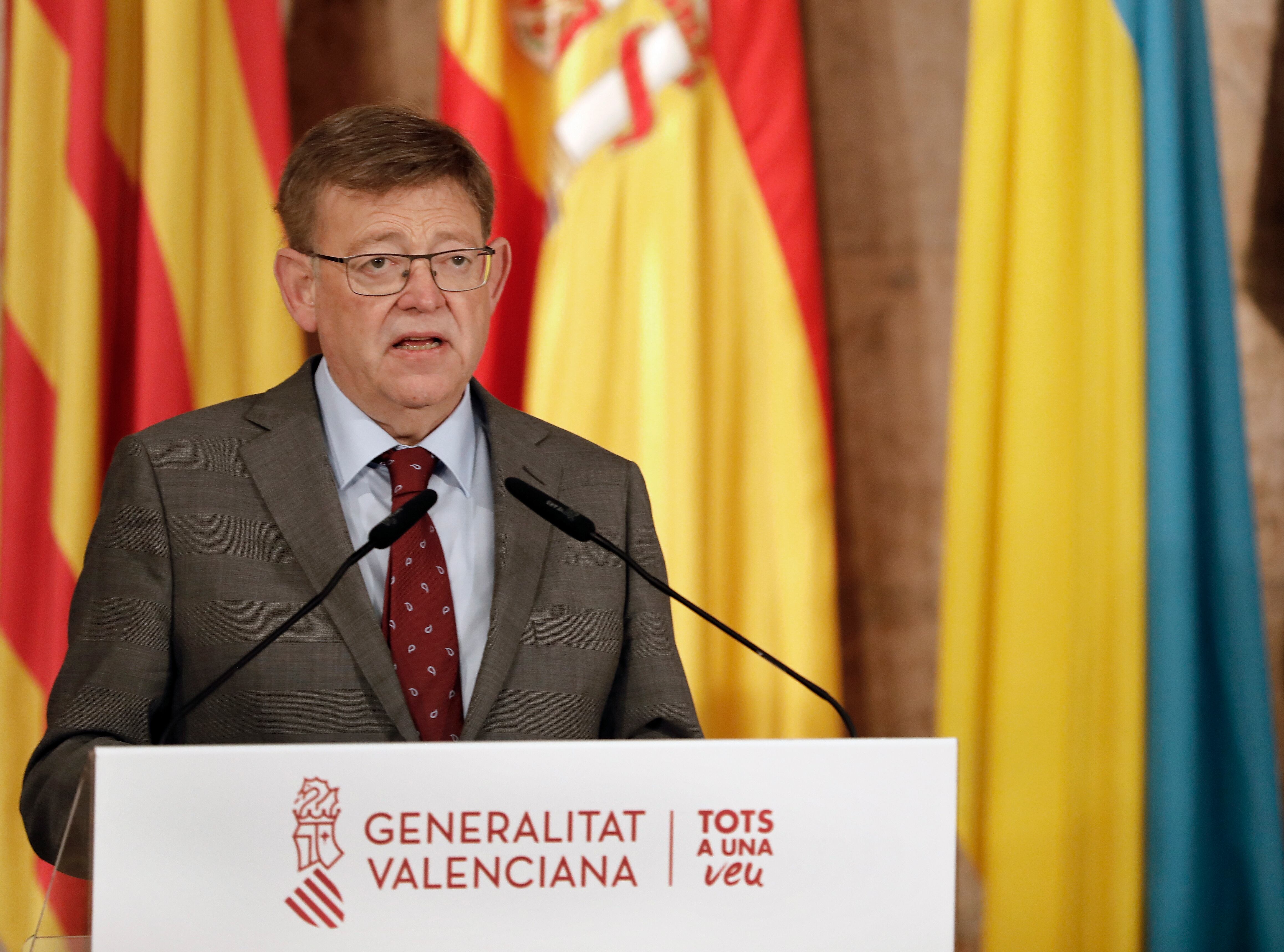 El president Ximo Puig en una comparecencia en el Palau de la Generalitat