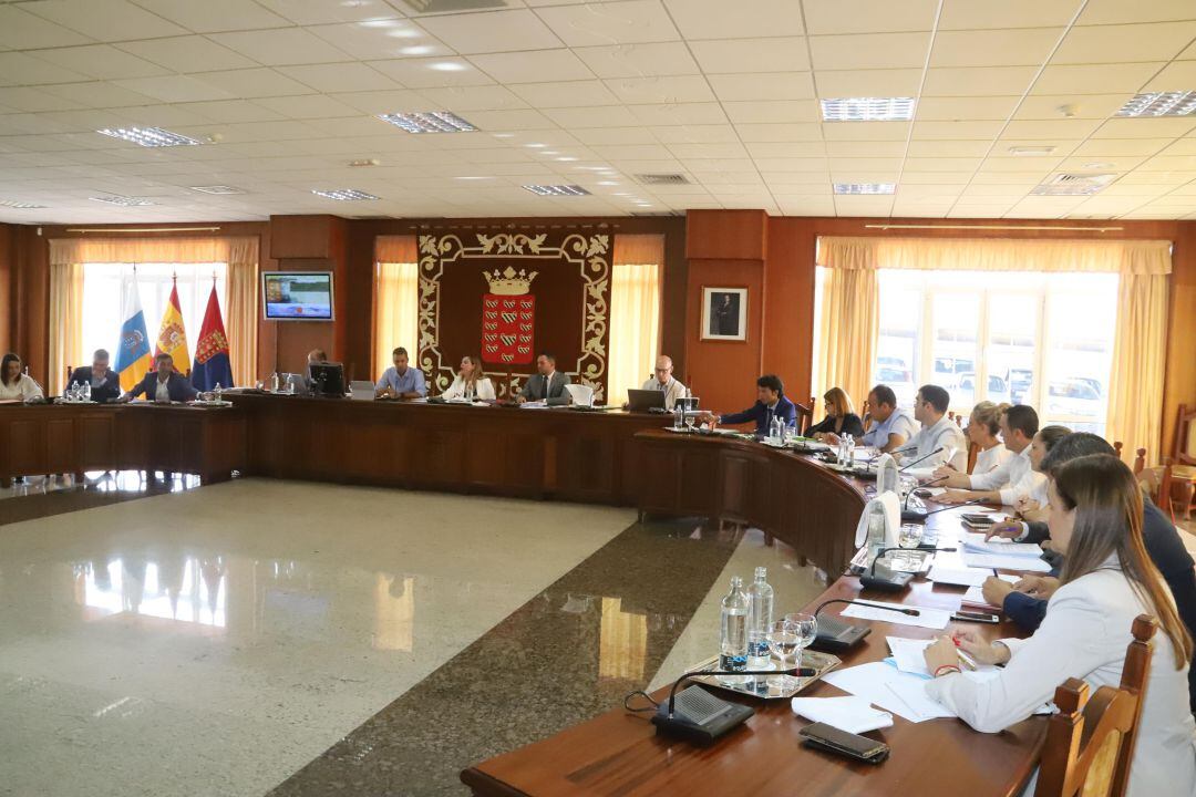 Un momento del pleno del Cabildo de Lanzarote de este miércoles 31 de julio.