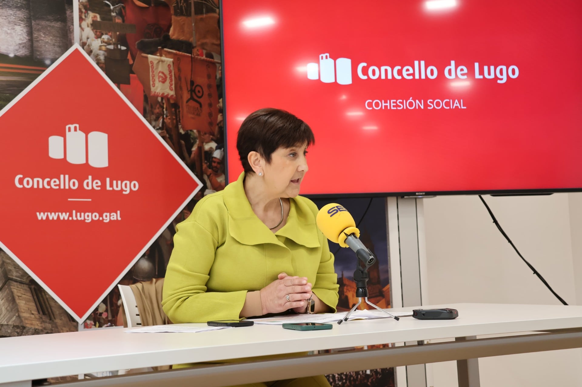 Olga Racamonde en una rueda de prensa