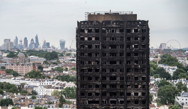 Imagen de la Torre Grenfell tras el incendio del pasado 14 de junio.