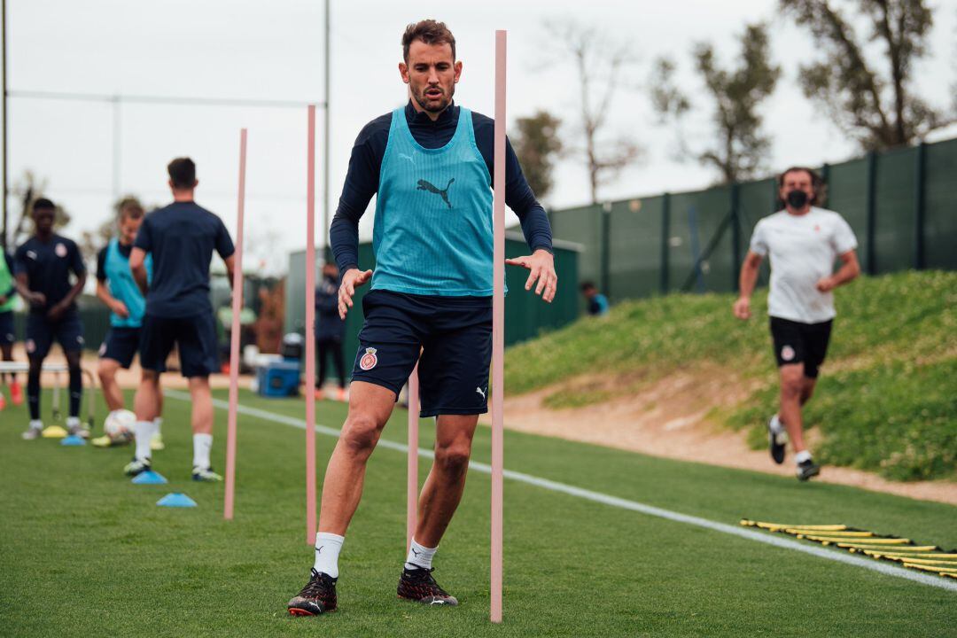 Cristhian Stuani en la sessió d'aquest matí.