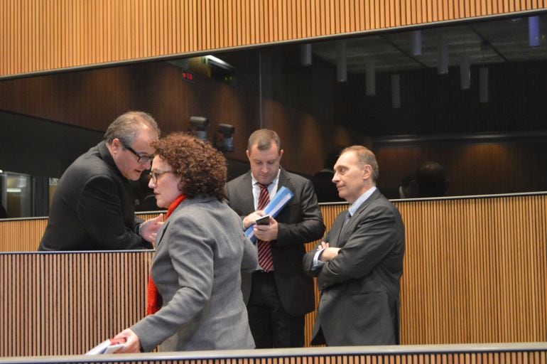 El grup parlamentari liberal a la sessió de Consell General d'avui.