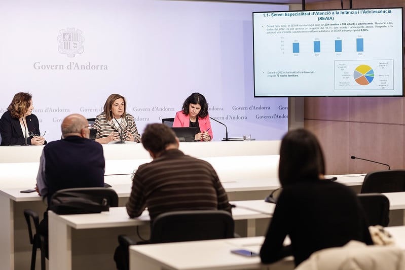 Trini Marín durant la roda de premsa aquest matí