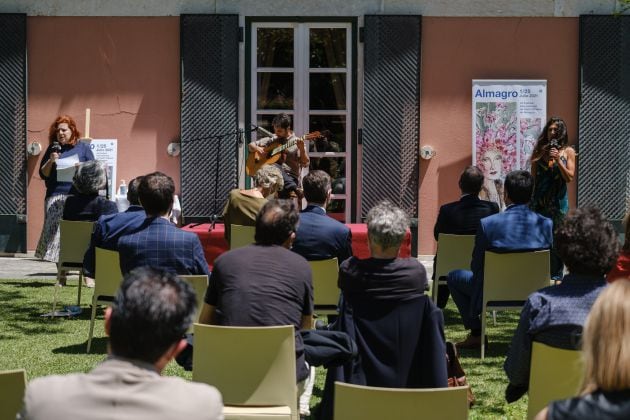 Un momento de la actuación musical durante el acto de presentación celebrado en Lisboa