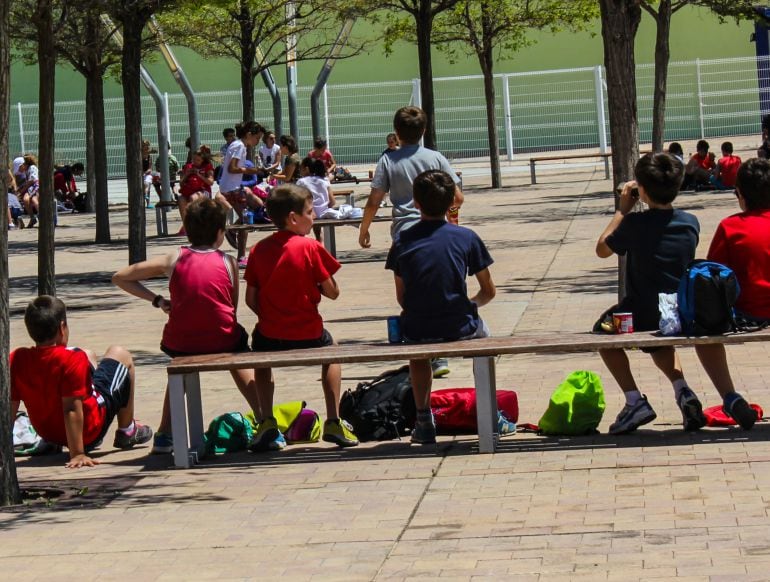 Alumnos de un centro educativo de Zaragoza.