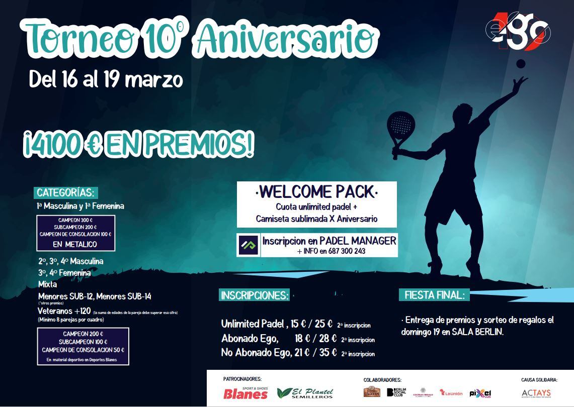 Cartel de un gran torneo de pádel.