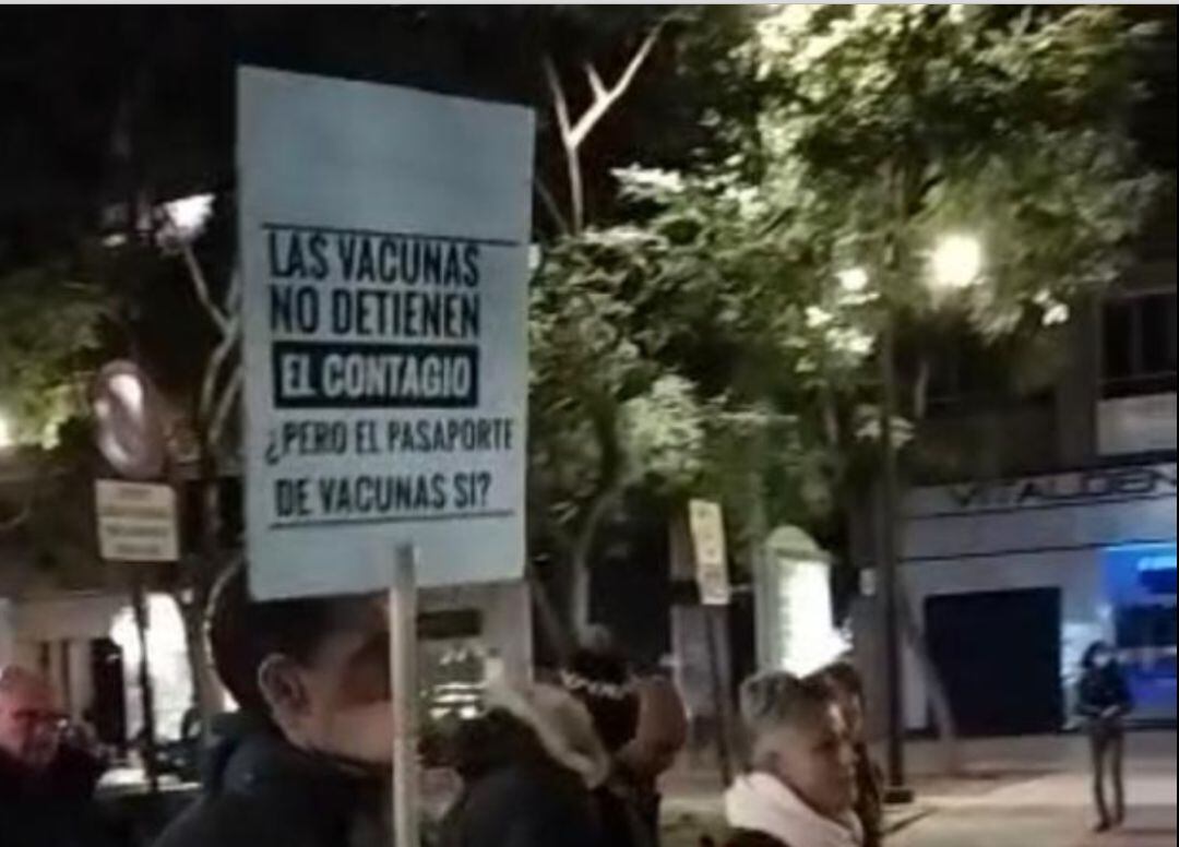 Manifestación antivacunas en Castelló