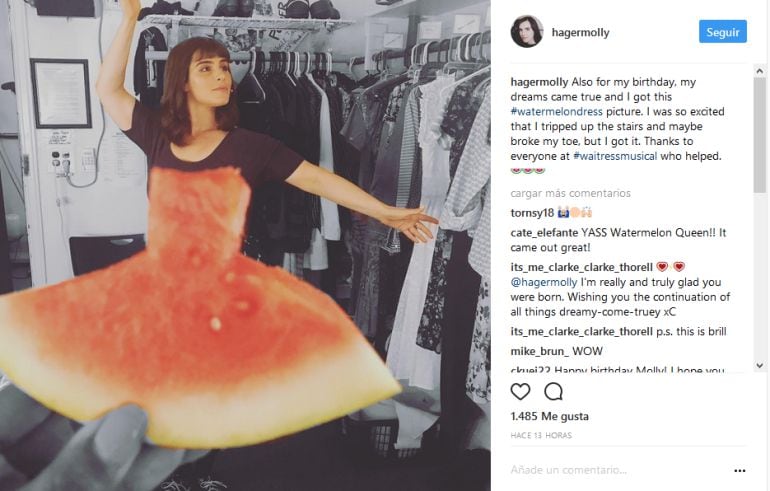 Ejemplo del nuevo y refrescante reto del &#039;Watermelon dress&#039;.