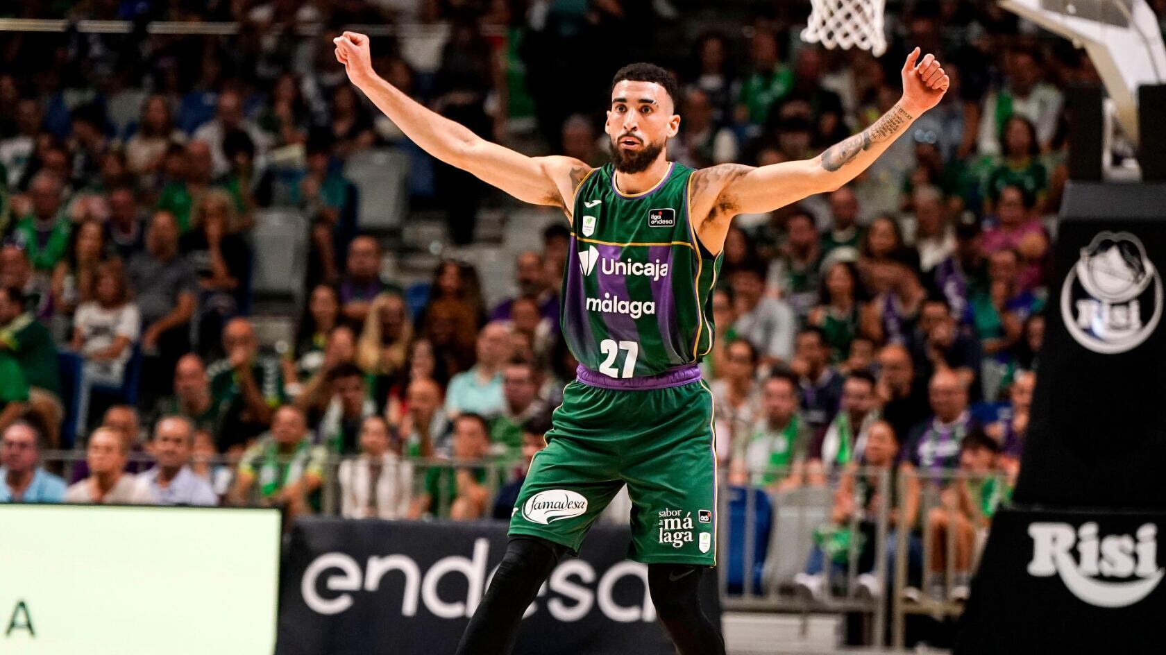 El jugador del Unicaja Crhis Duarte, que debutó en la Liga Endesa