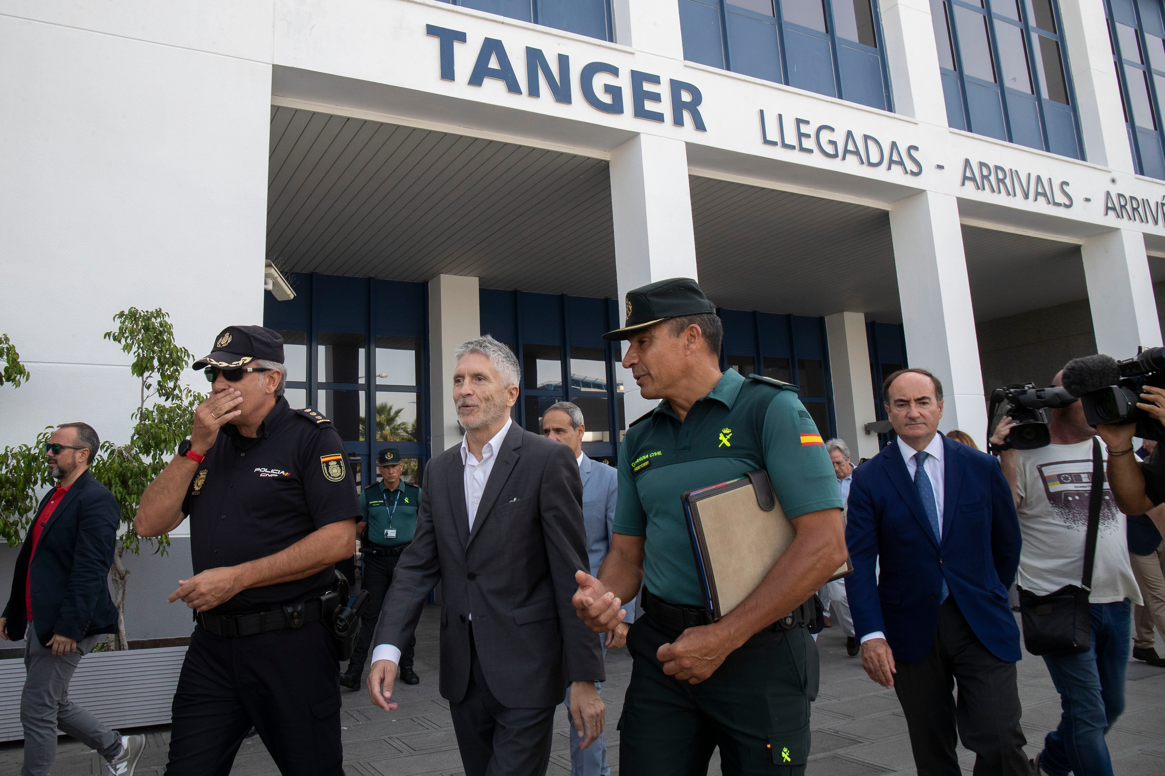 Grande-Marlaska en el puerto de Algeciras