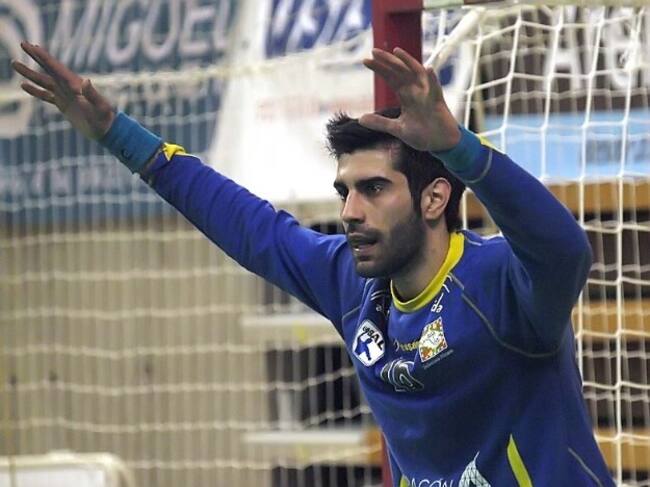 Rodrigo Corrales en su etapa como jugador del BM Huesca (Foto C.Pascual)