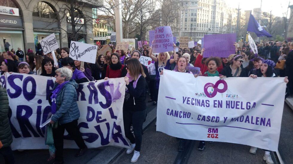 Imagen de archivo de la manifestación por el 8 de marzo en Zaragoza