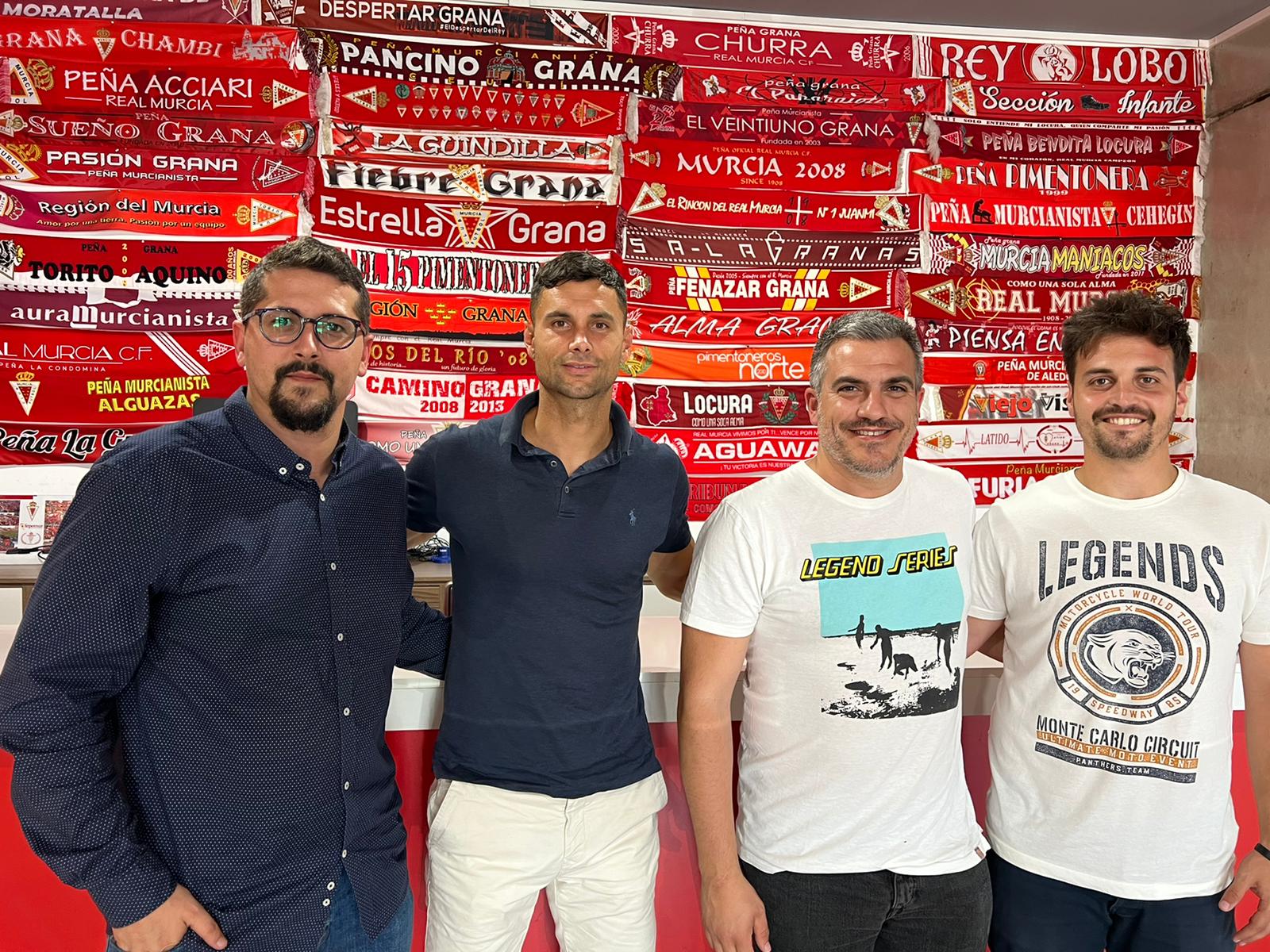 Jose Antonio Sánchez, Miguel Serna, Salva Oliva y Rubén González en el especial ascenso del Real Murcia de SER Deportivos Región de Murcia en la sede de la FEPEMUR