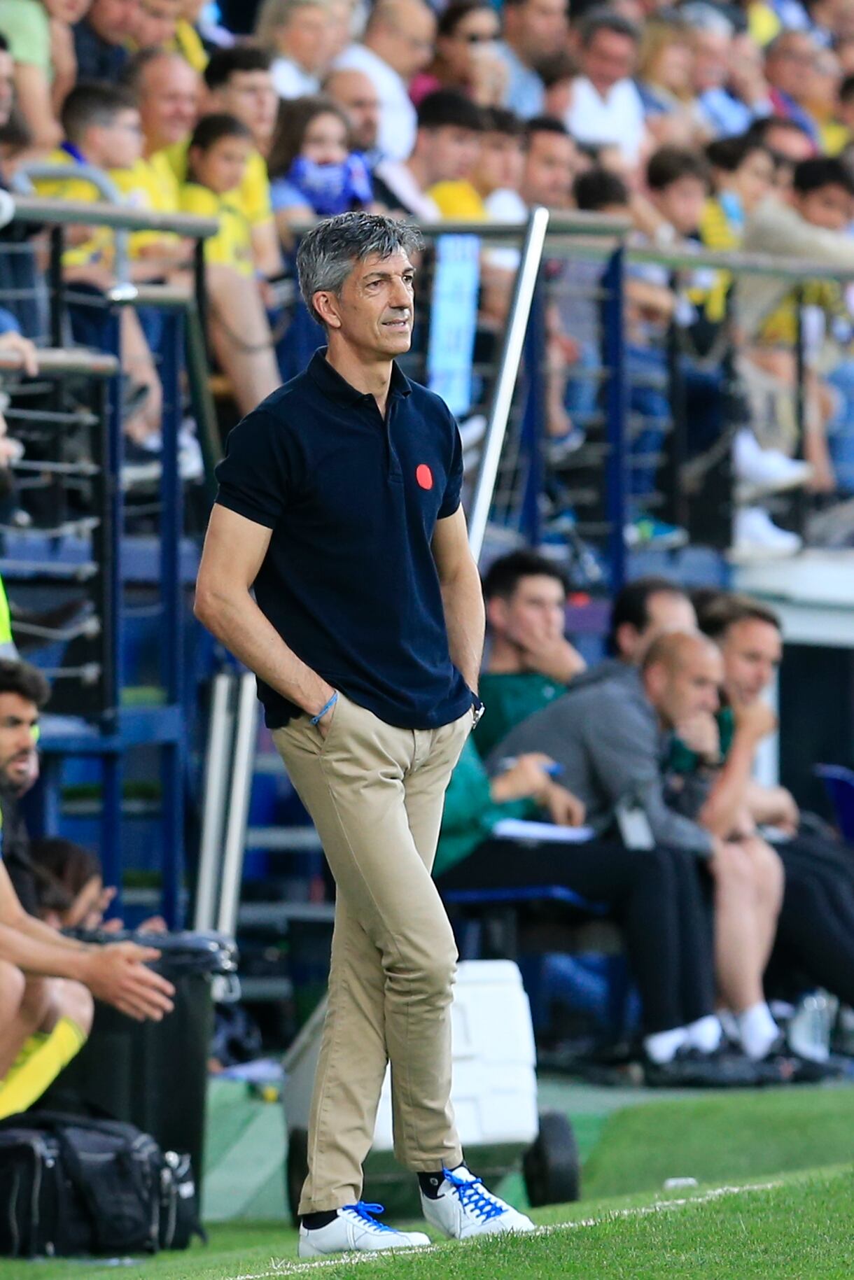VILLARREAL (CASTELLÓN), 15/05/2022.- El técnico de la Real Sociedad, Imanol Alguacil, durante el encuentro correspondiente a la jornada 37 de primera división que disputan hoy domingo frente al Villarreal en el estadio de La Cerámica, en la localidad castellonense. EFE / Domenech Castelló.