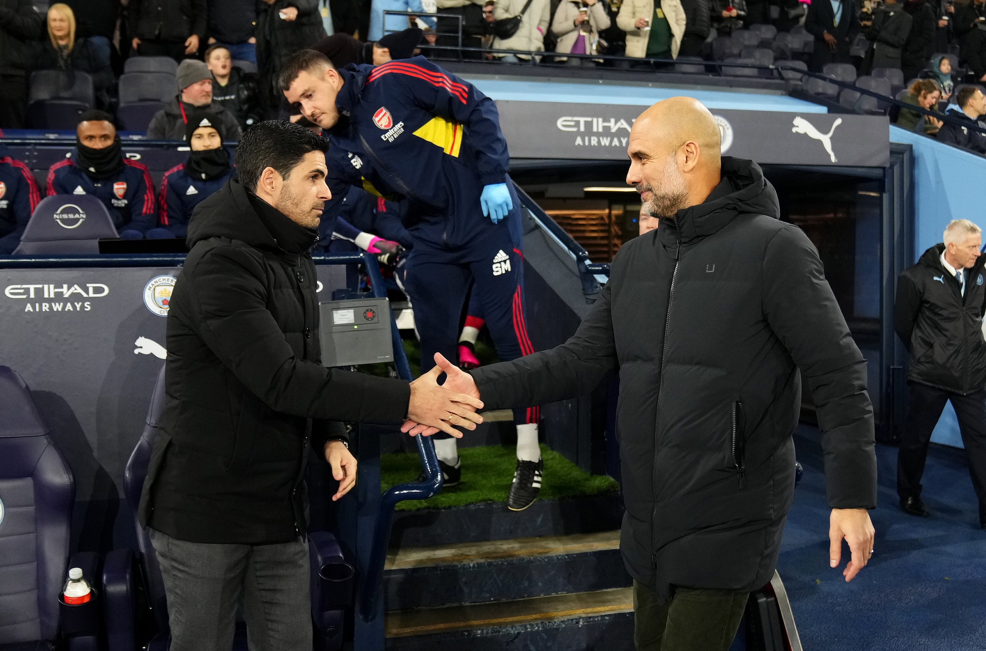 Mikel Arteta y Pep Guardiola