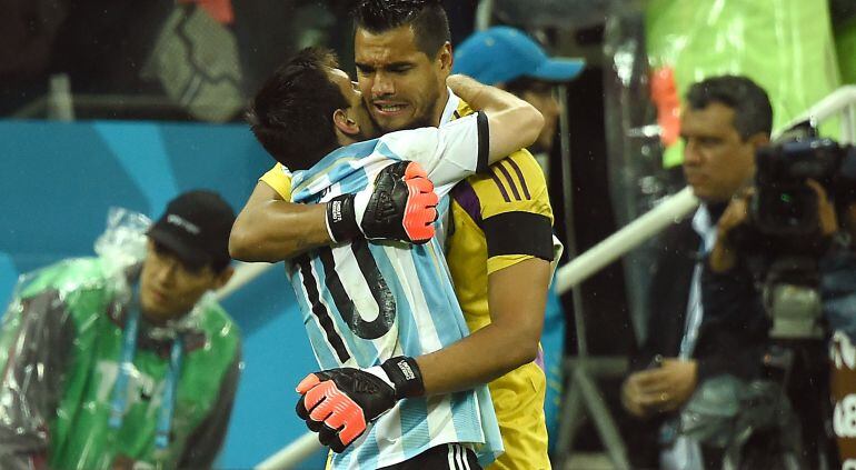 Messi y Romero, en el Mundial de Brasil.