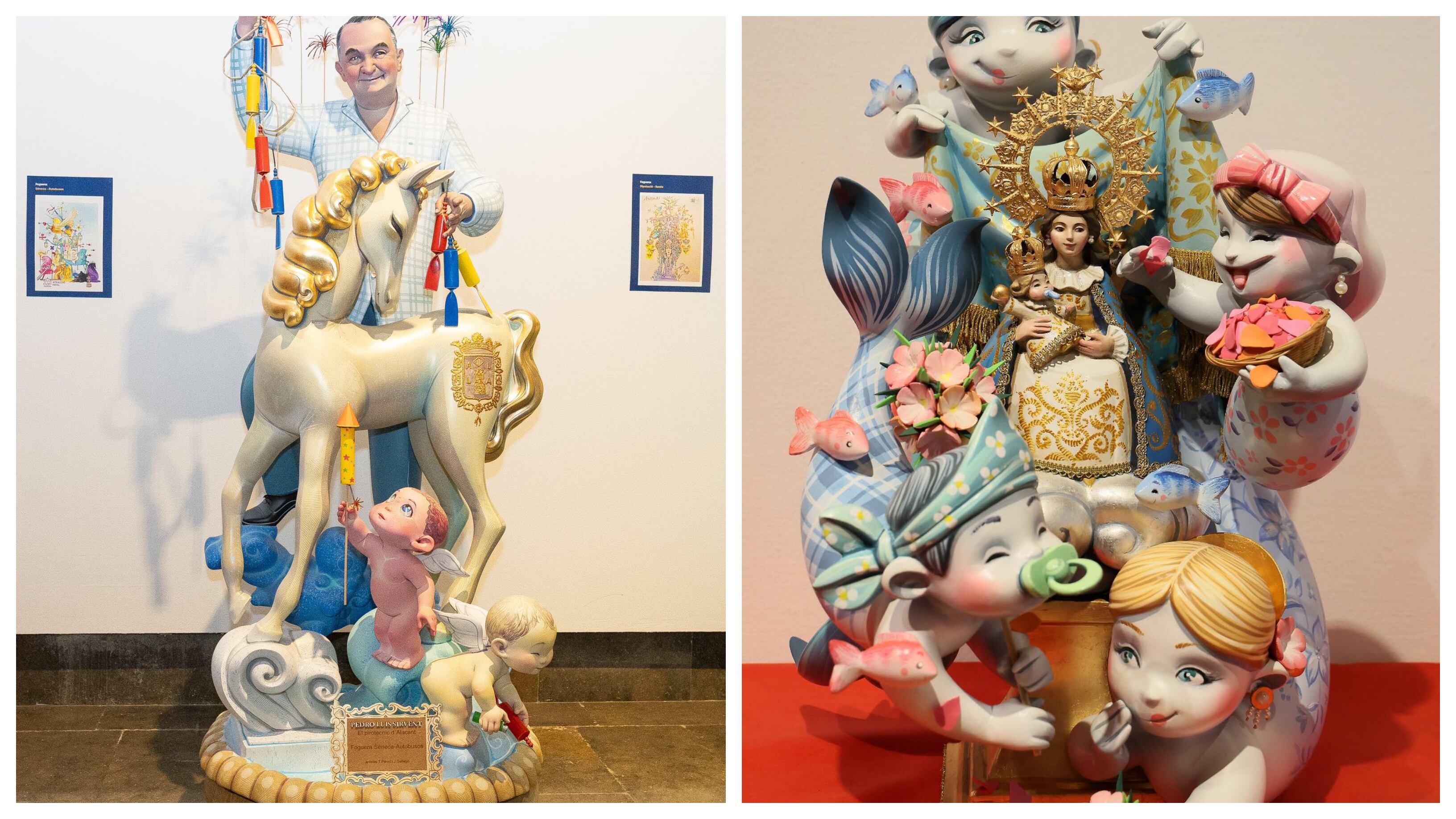 Ninots indultats de Séneca - Autobusos y Sagrada Familia. Foto: Reme Vélez y Tony Diez