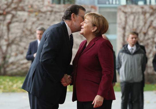 Angela Merkel recibe a Mariano Rajoy en Berlín.