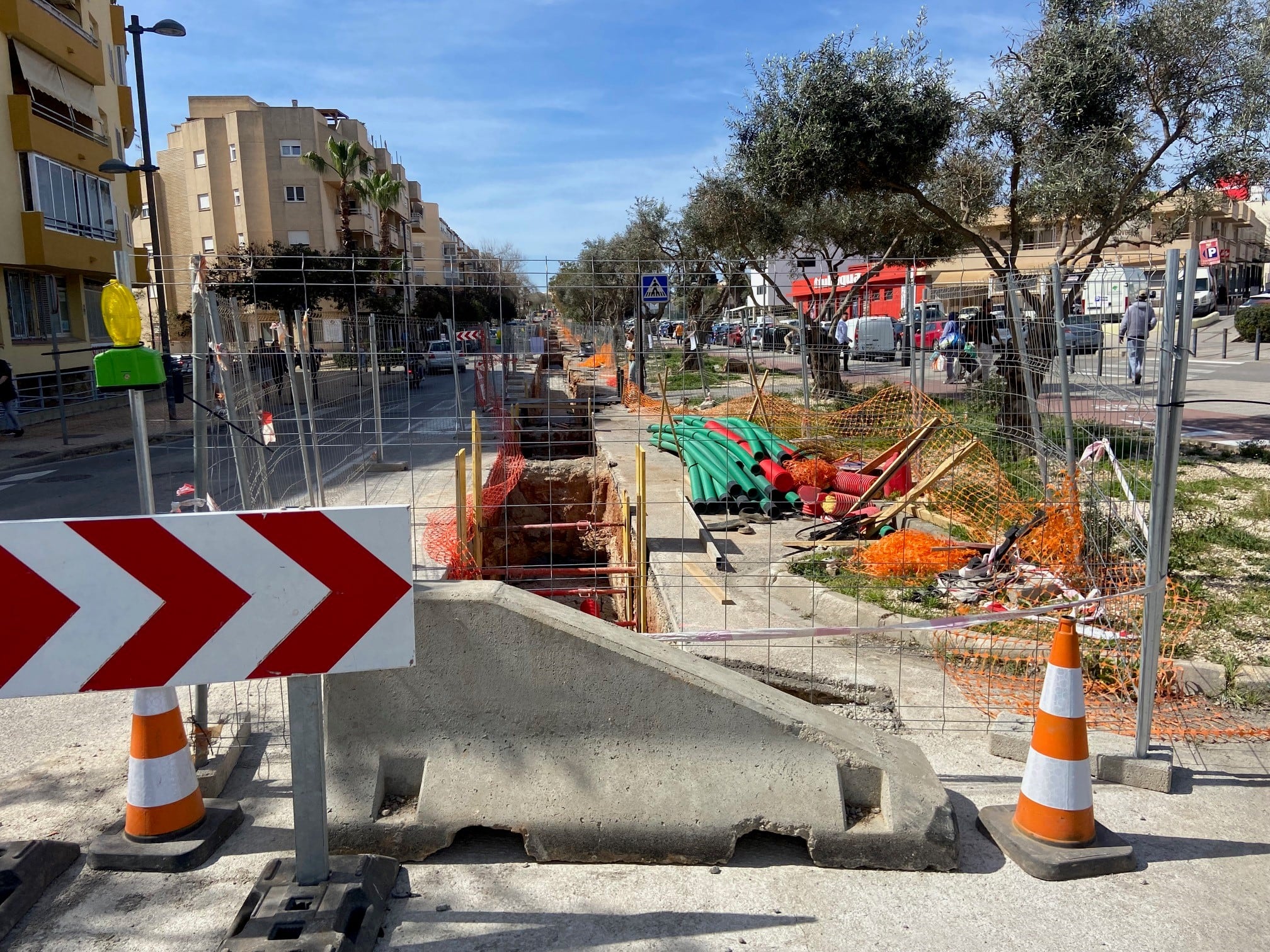 Obras en la avenida Sant Jordi