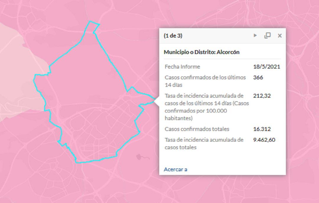 Situación epidemiológica de Alcorcón a 18 de mayo de 2021