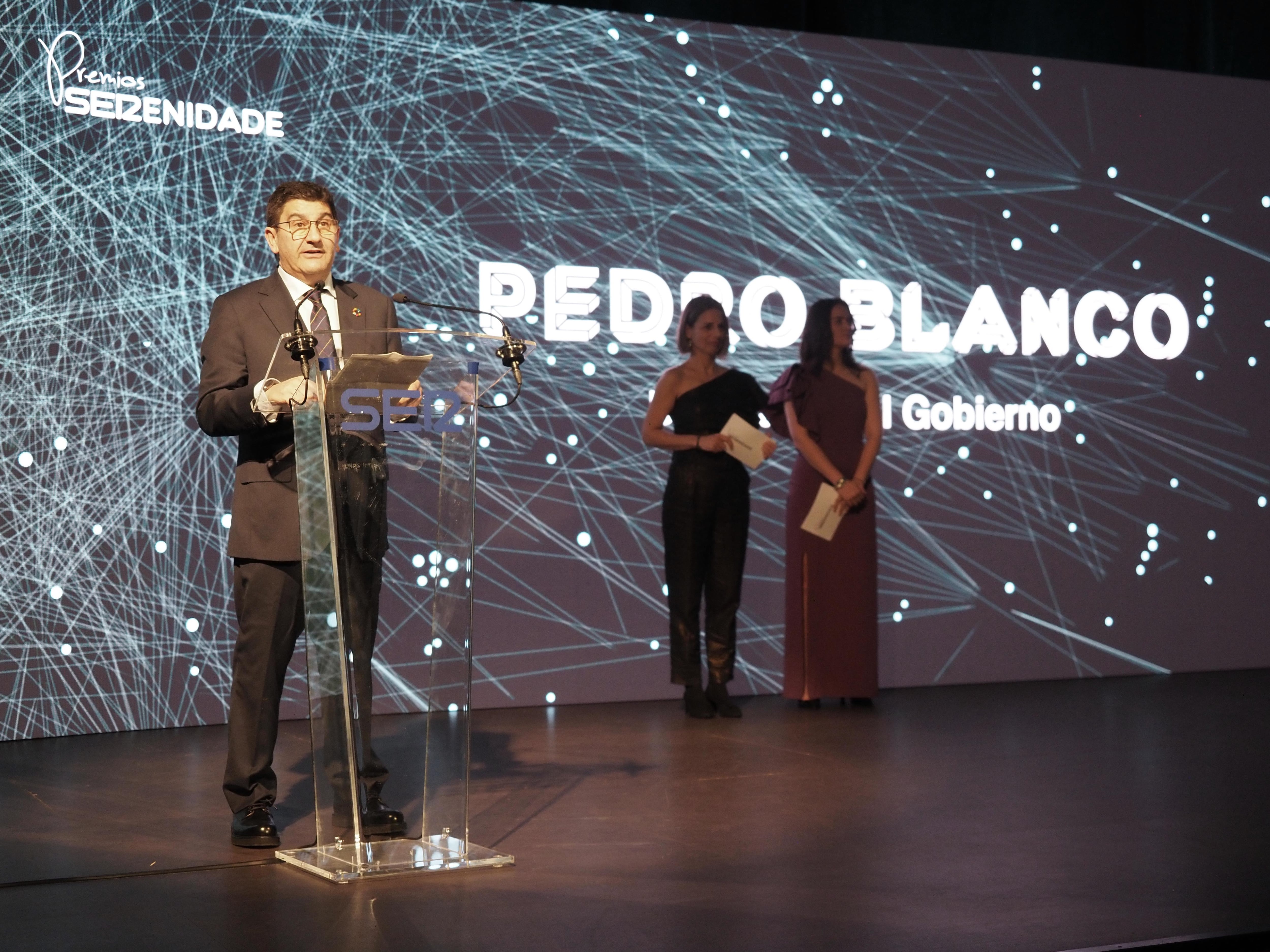 Pedro Blanco, Delegado del Gobierno en Galicia, realizando su discurso durante la entrega de los premios